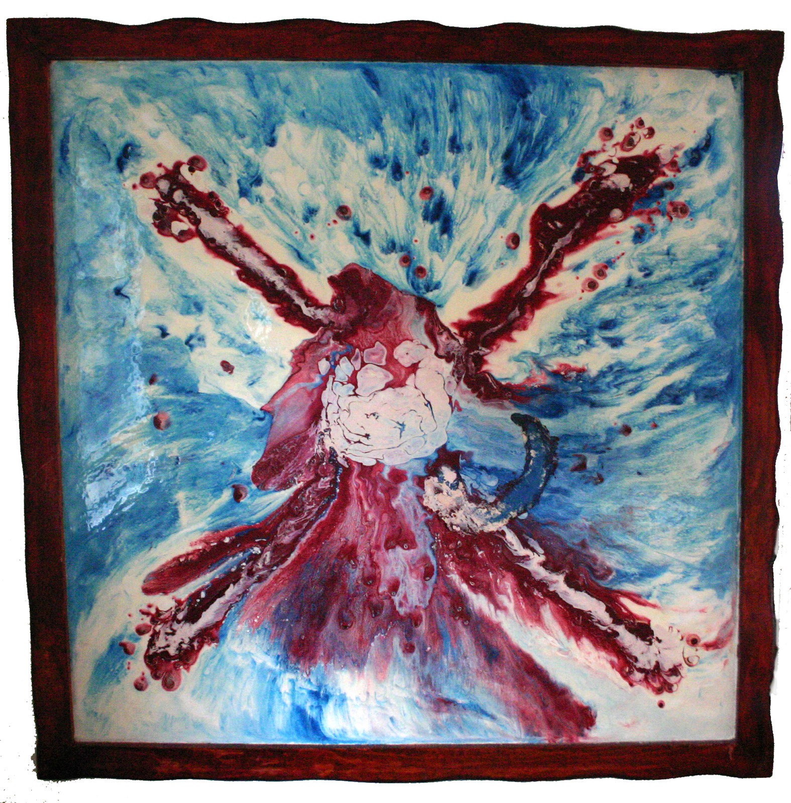 Explosion of the Mind, 2004 60” x 60” Liquid Plastic, Oil Paint, Porcelain on Canvas. SOLD