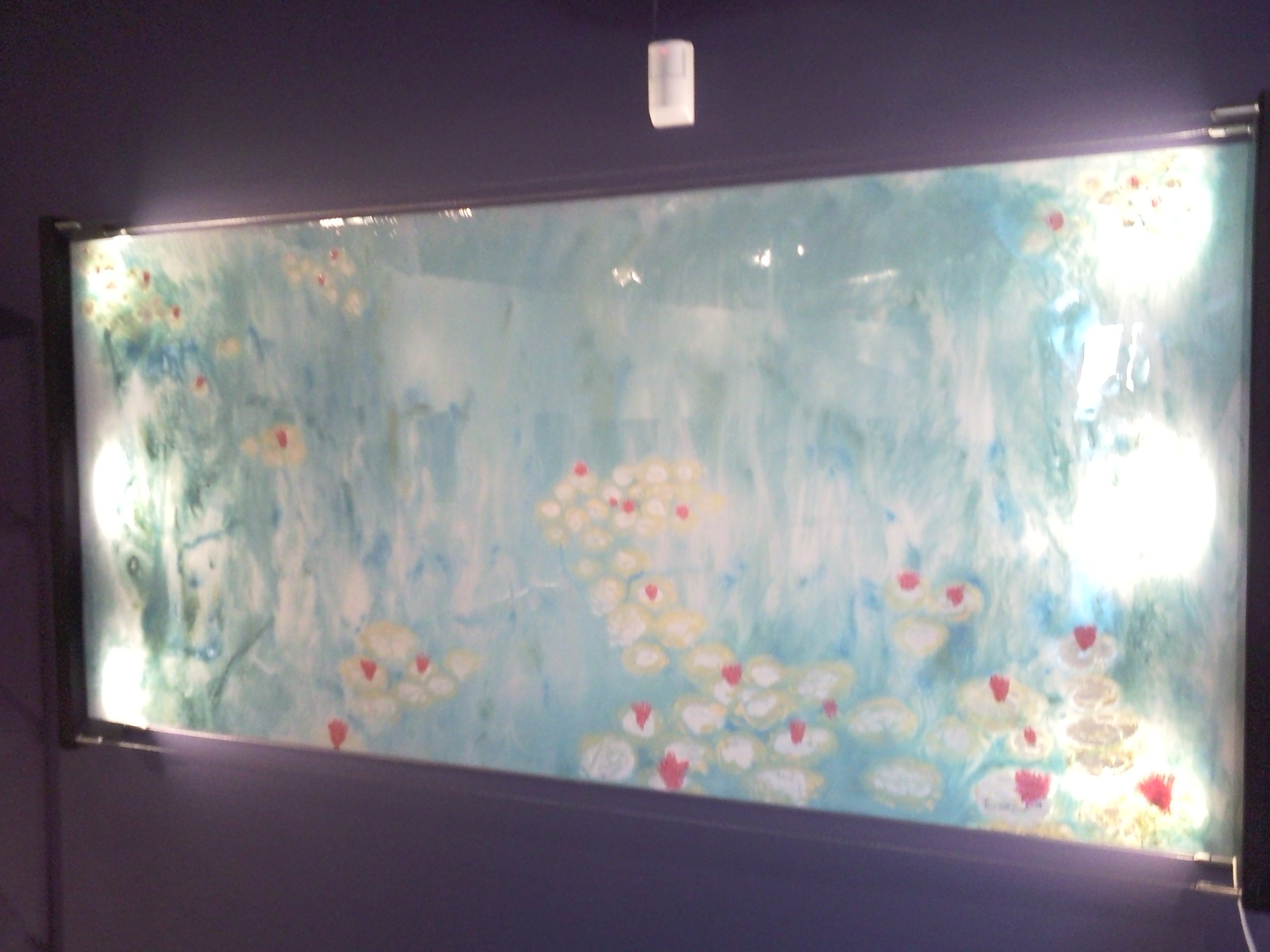 Water Lilies #14, 2010 72"x38", Liquid Plastic, Oil Paint, Porcelain on Glass Sold